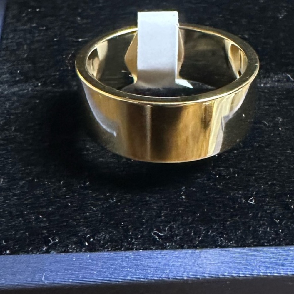 14k Yellow Gold filled flat Stackable 8mm Ring Wedding Band